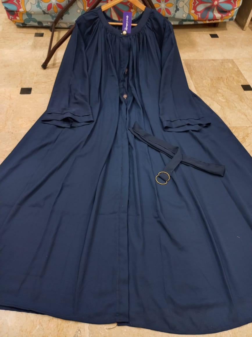 Multicolor Georgette Classic Abaya With Round Neck s Stoller