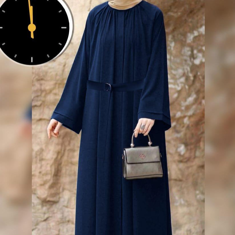 Multicolor Georgette Classic Abaya With Round Neck s Stoller
