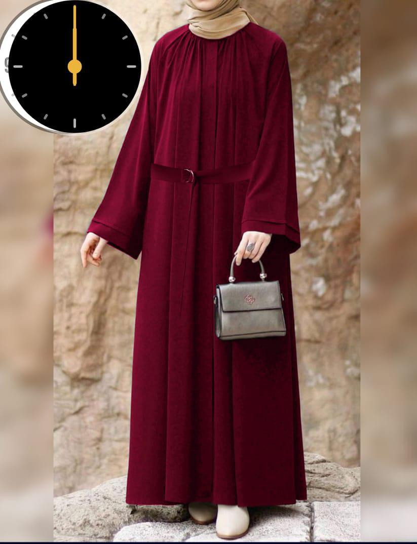 Multicolor Georgette Classic Abaya With Round Neck s Stoller