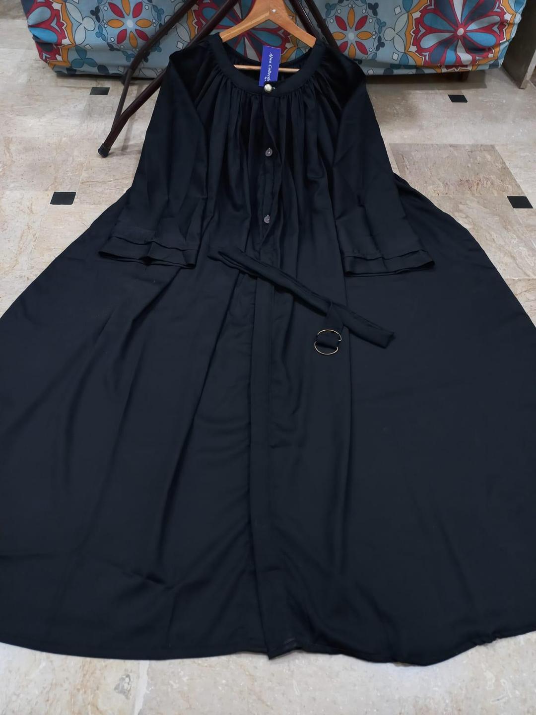Multicolor Georgette Classic Abaya With Round Neck s Stoller