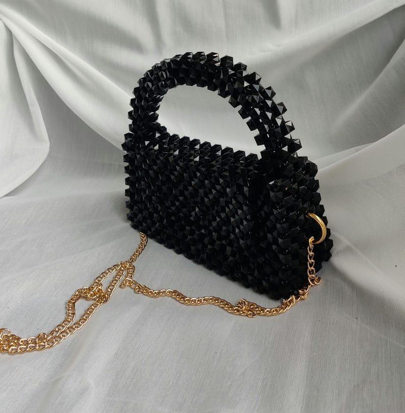 Chic Girls customized white beaded crossboby bag