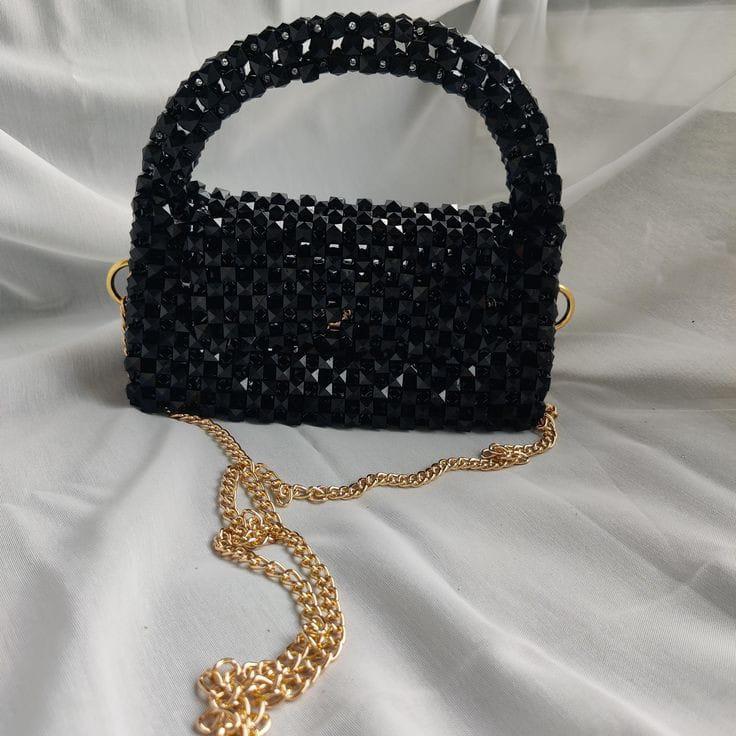 Chic Girls customized white beaded crossboby bag