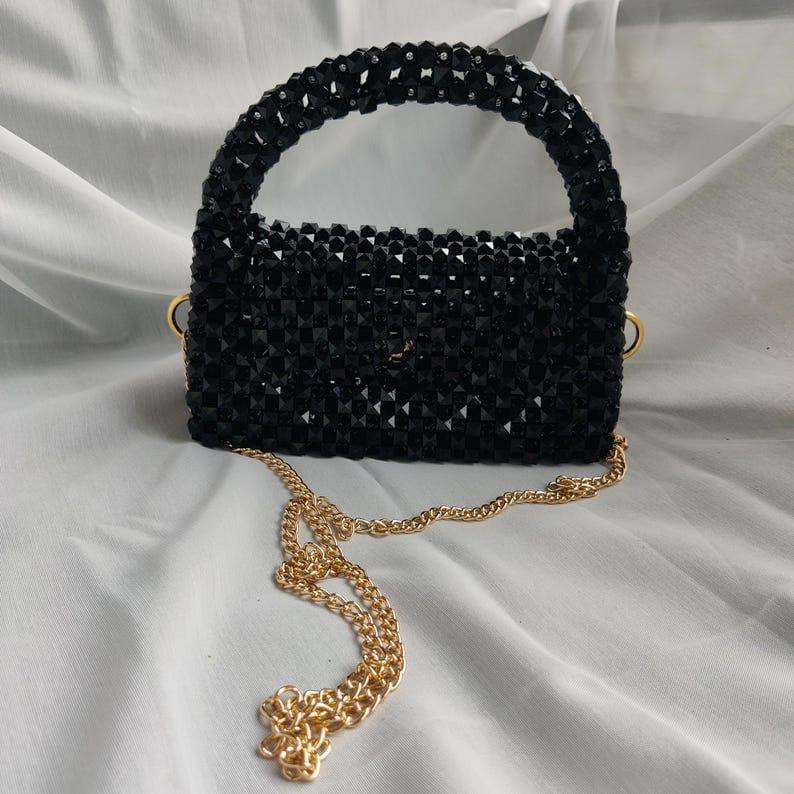Chic Girls customized white beaded crossboby bag