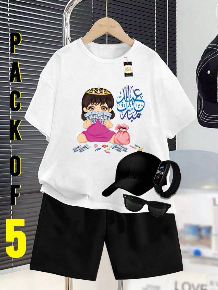 3 pcs Girl's Jersey printed tracksuit