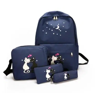 4 Pcs Kid'S Nylon School College Bag